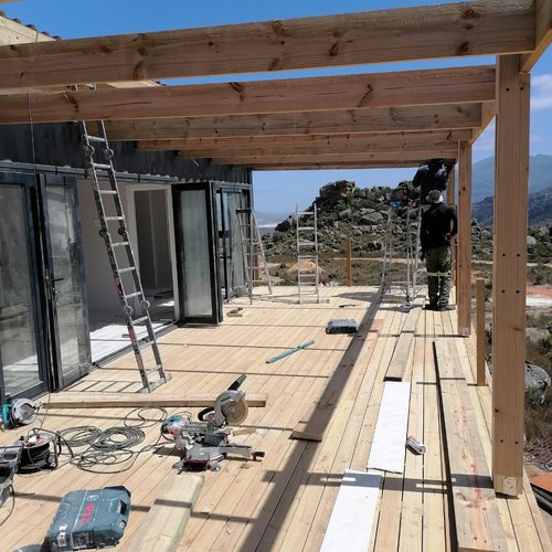 FINfloor AGT Laminate flooring and skirting for this holiday container home in Citrusdal